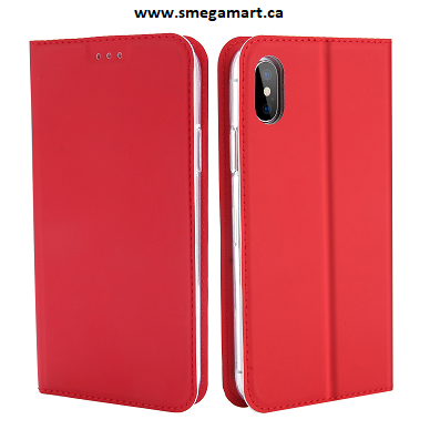 Buy iPhone X Red PU Leather Wallet Case